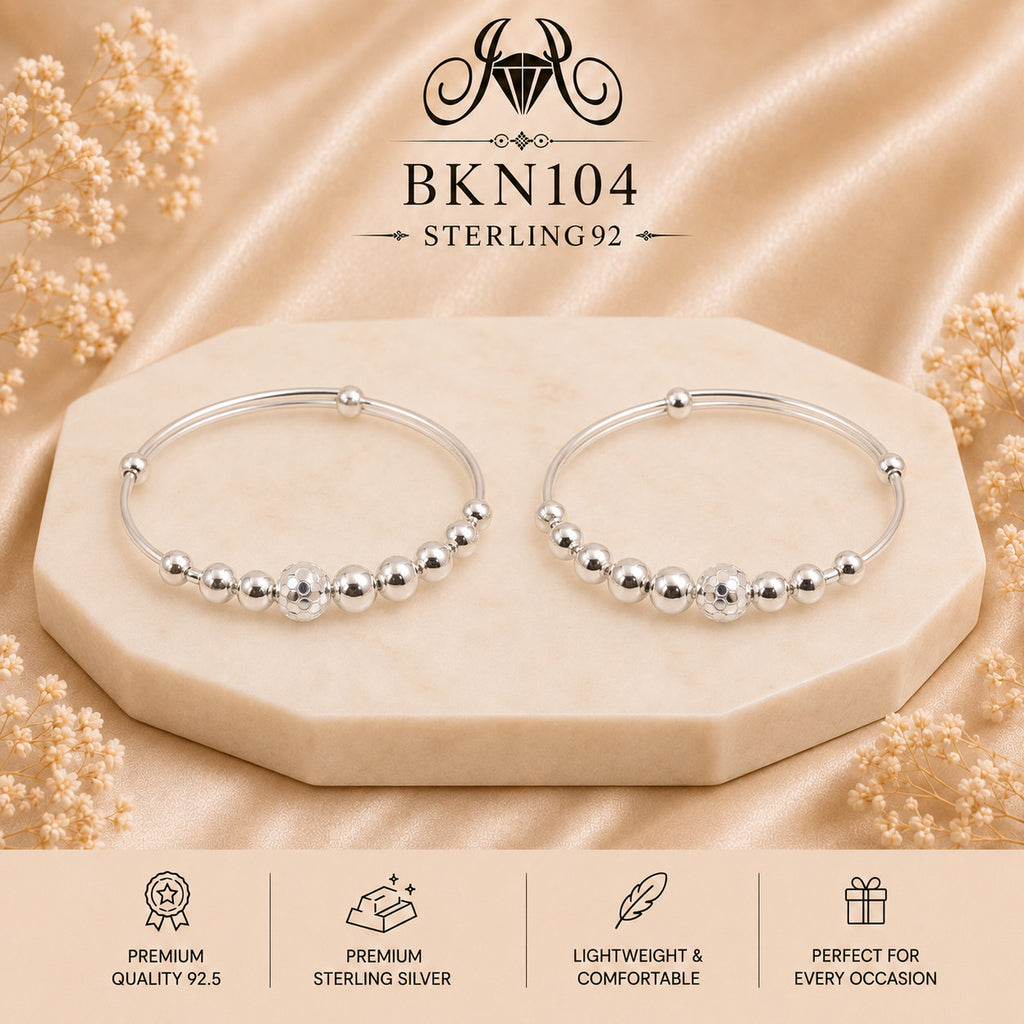 BKN104 92.5 Sterling Silver Bacha Kangan portrait