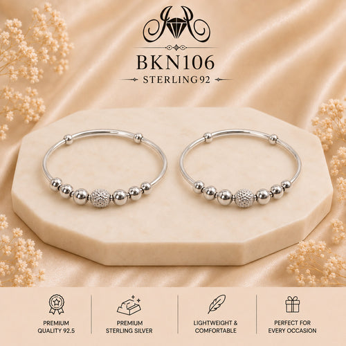 BKN106 92.5 Sterling Silver Bacha Kangan portrait