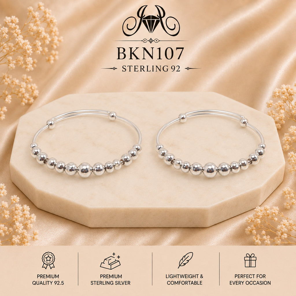BKN107 92.5 Sterling Silver Bacha Kangan portrait