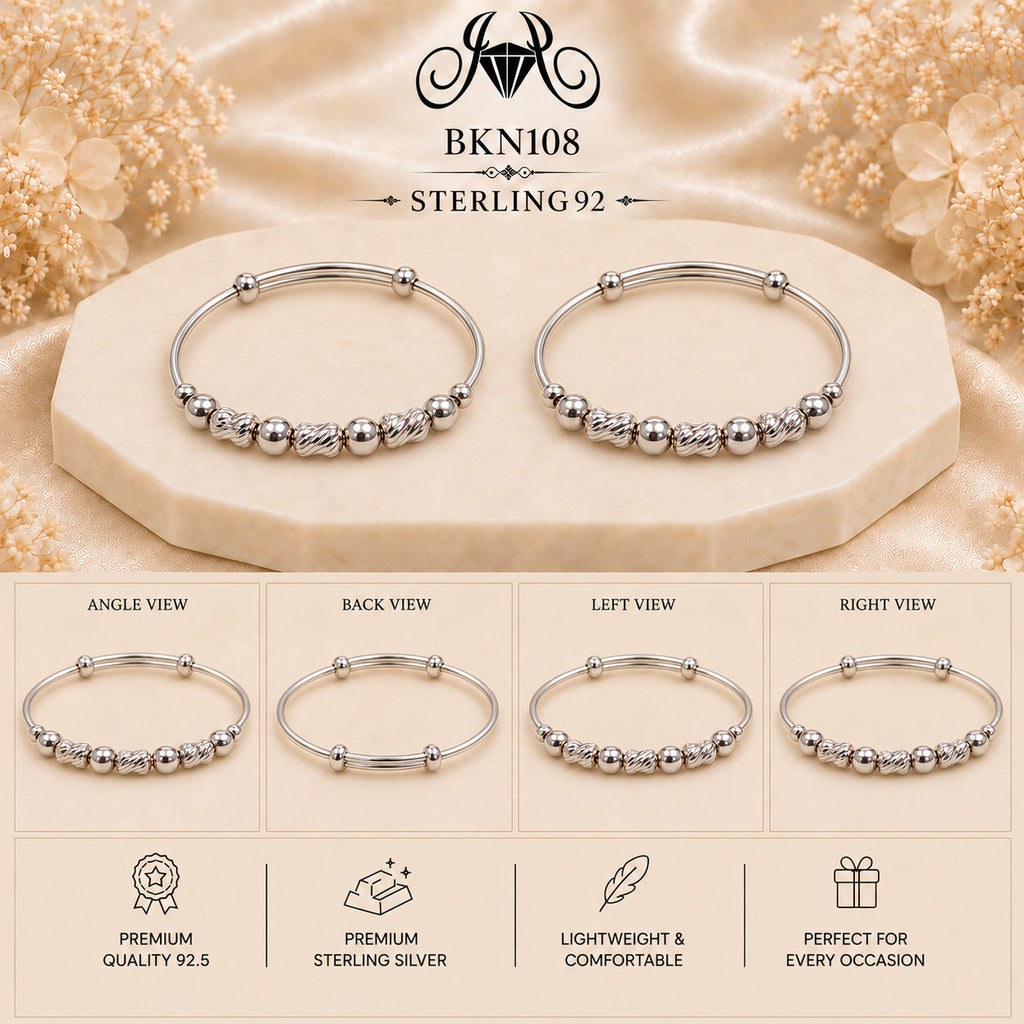 BKN108 92.5 Sterling Silver Bacha Kangan collage