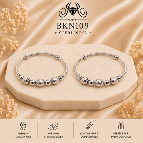 BKN109 92.5 Sterling Silver Bacha Kangan portrait