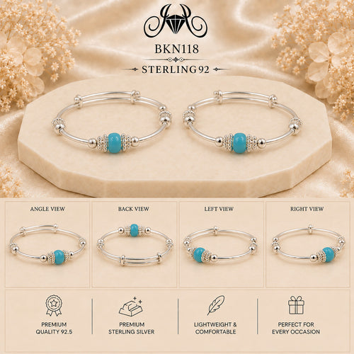 BKN118 92.5 Sterling Silver Bacha Kangan collage