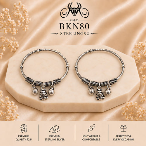 BKN80 92.5 Oxidized Sterling Silver Bacha Kangan portrait