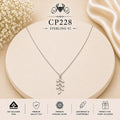 CP228 925 Sterling Silver Leaf Branch Pendant Chain portrait
