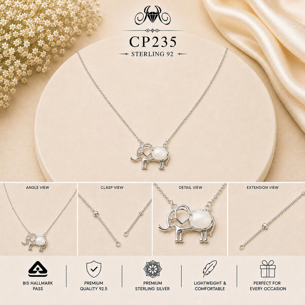925 Sterling Silver Elephant Pendant Chain