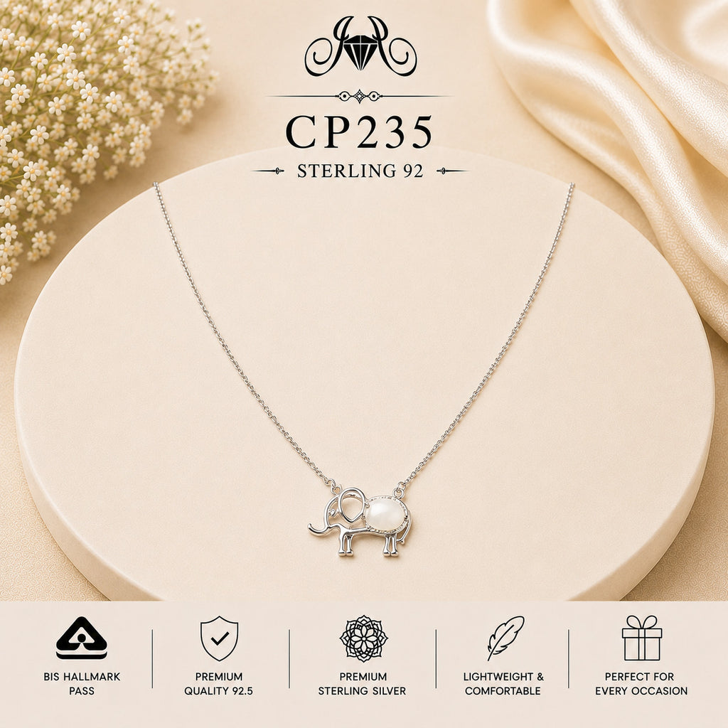 925 Sterling Silver Elephant Pendant Chain
