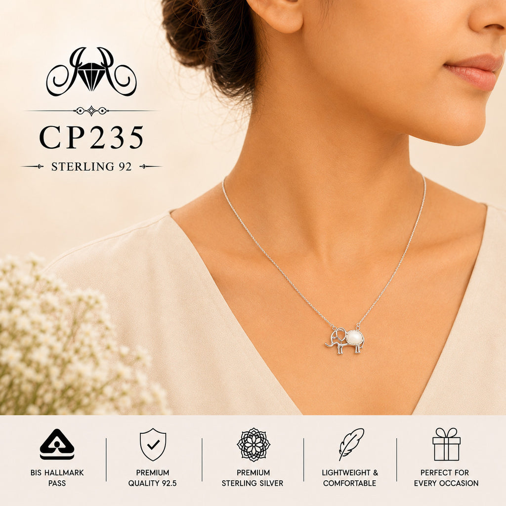 925 Sterling Silver Elephant Pendant Chain