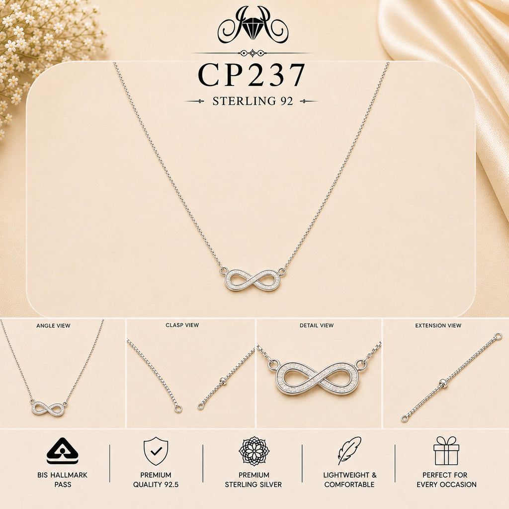 925 Sterling Silver Infinity Pendant Chain