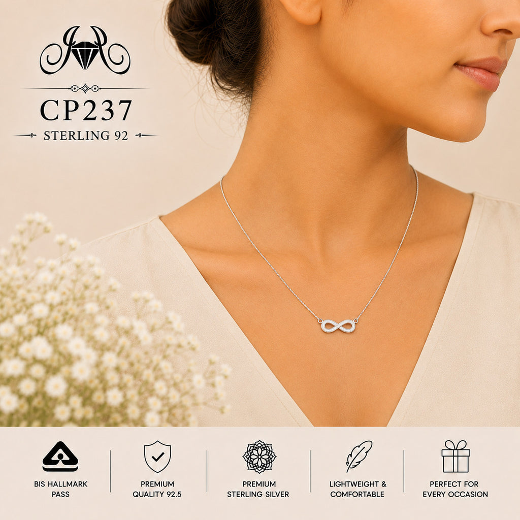 925 Sterling Silver Infinity Pendant Chain