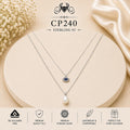 925 Sterling Silver Evil Eye & Pearl Layered Chain