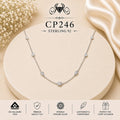 925 Sterling Silver Crystal Station Chain