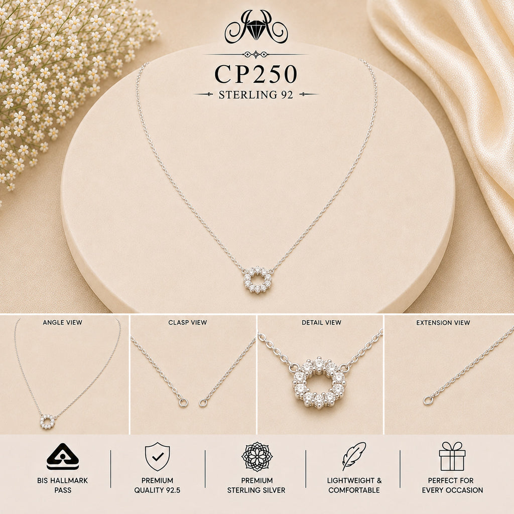 925 Sterling Silver Crystal Sunflower Pendant Chain
