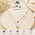 925 Sterling Silver Double Butterfly Layered Chain