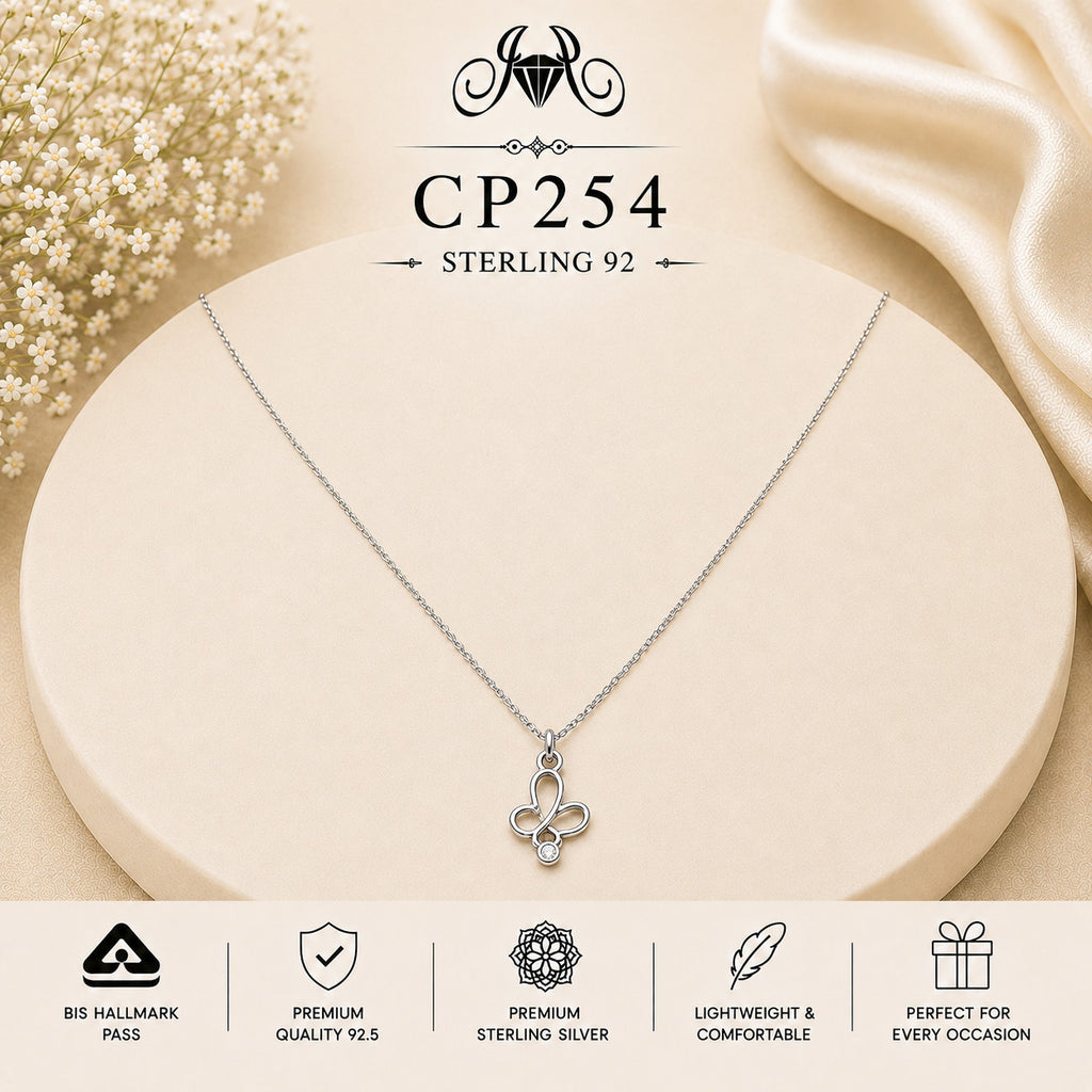 925 Sterling Silver Minimal Butterfly Pendant Chain