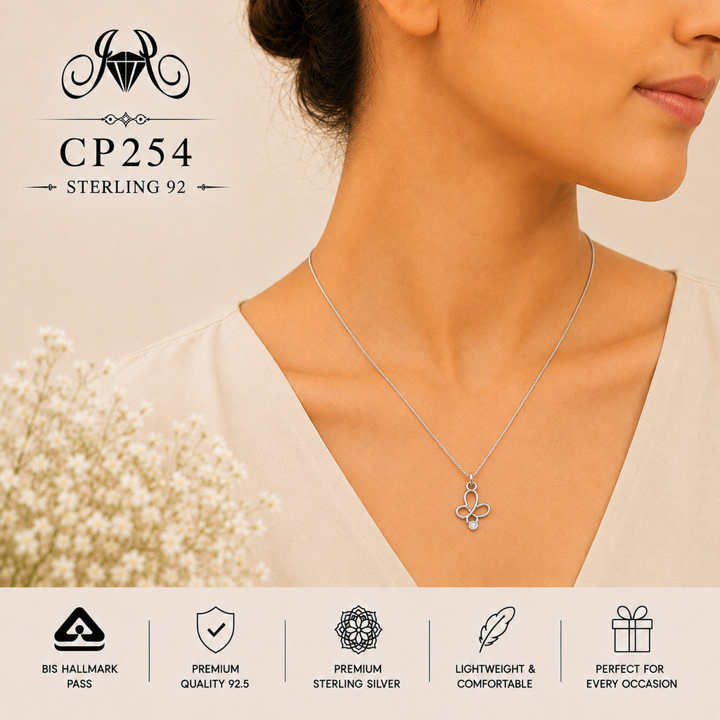 925 Sterling Silver Minimal Butterfly Pendant Chain
