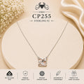 925 Sterling Silver Birds in Square Pendant Chain