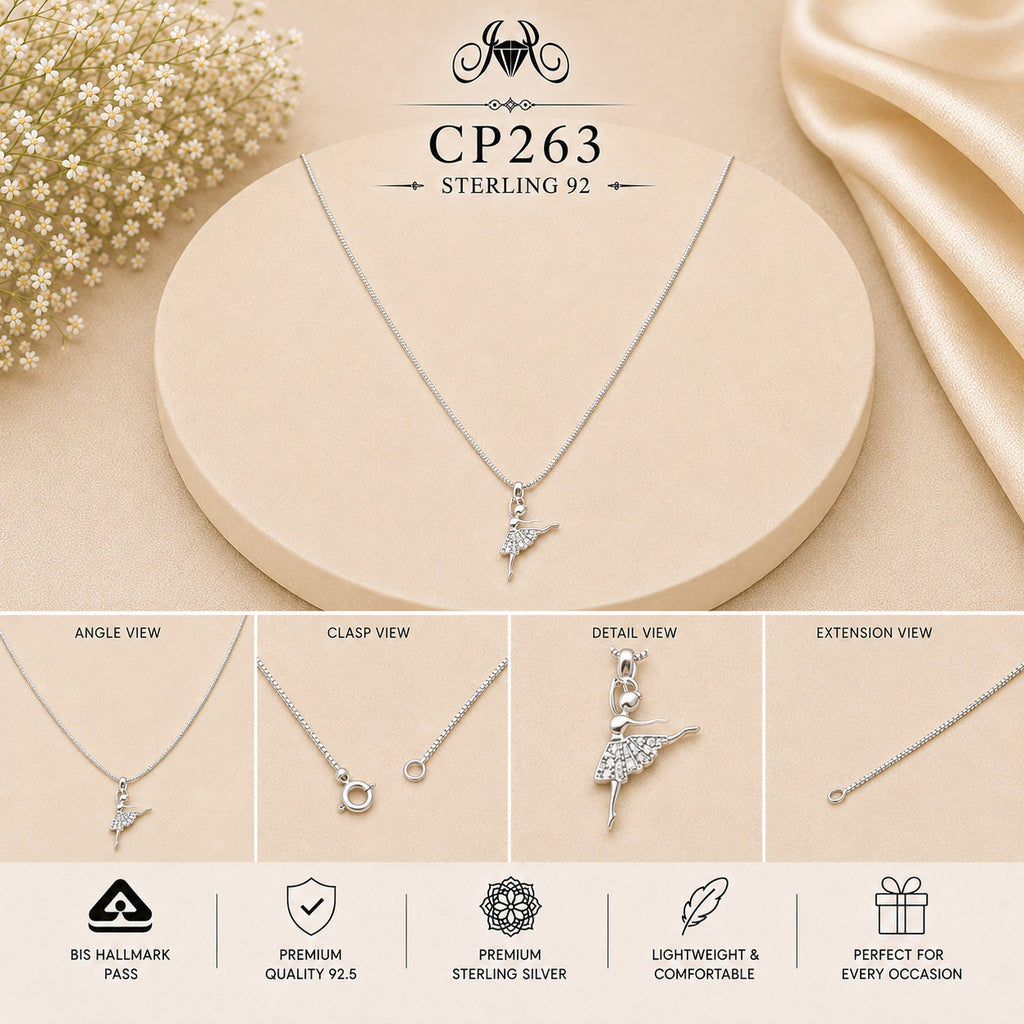 925 Sterling Silver Feather Pendant Chain