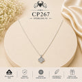 925 Sterling Silver Crystal Clover Pendant Chain