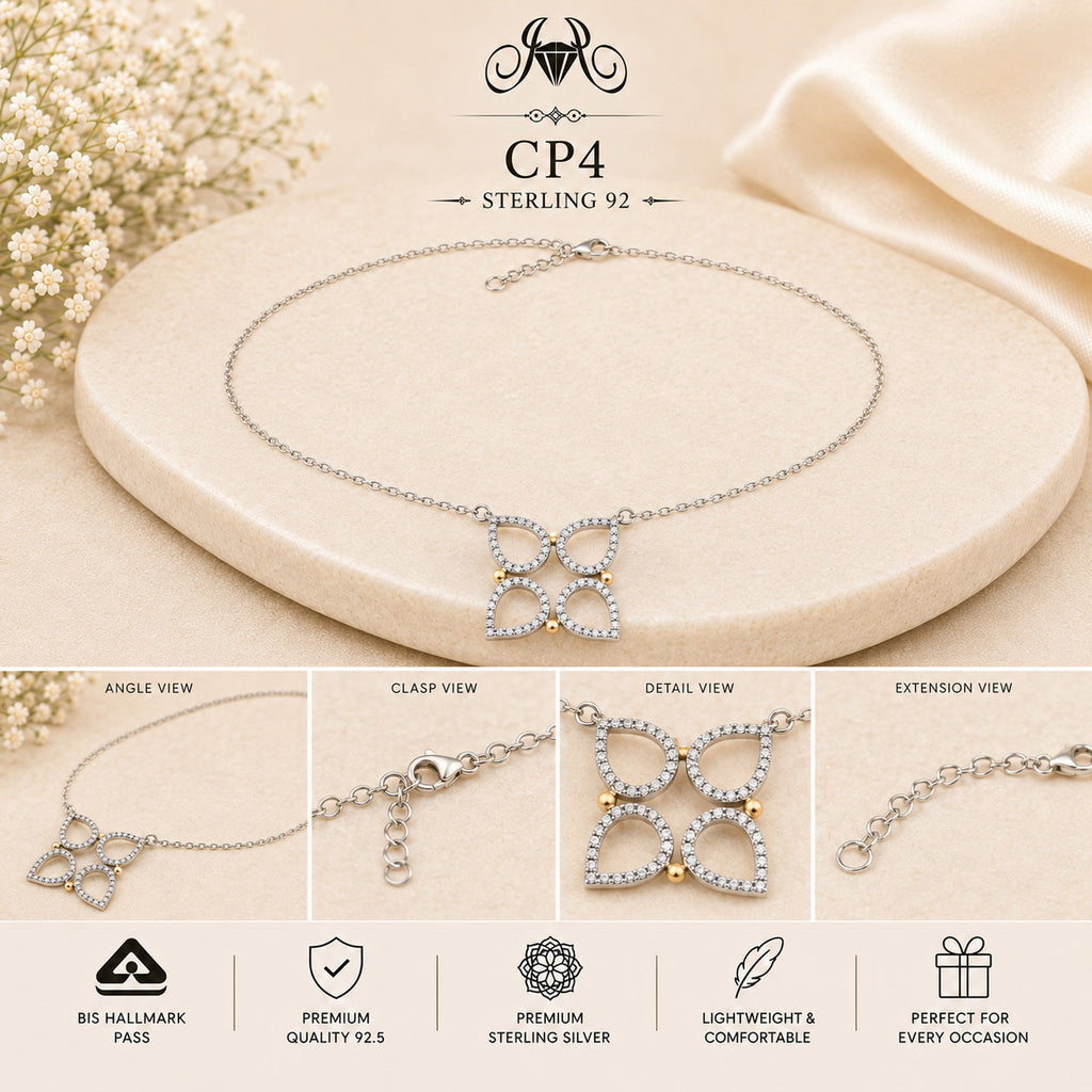 925 Sterling Silver Butterfly Pendant Chain CP4 - Detail Views