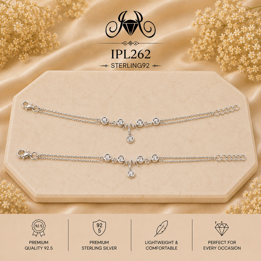 Geometric Crystal Station 92.5 Sterling Silver Payal – IPL262