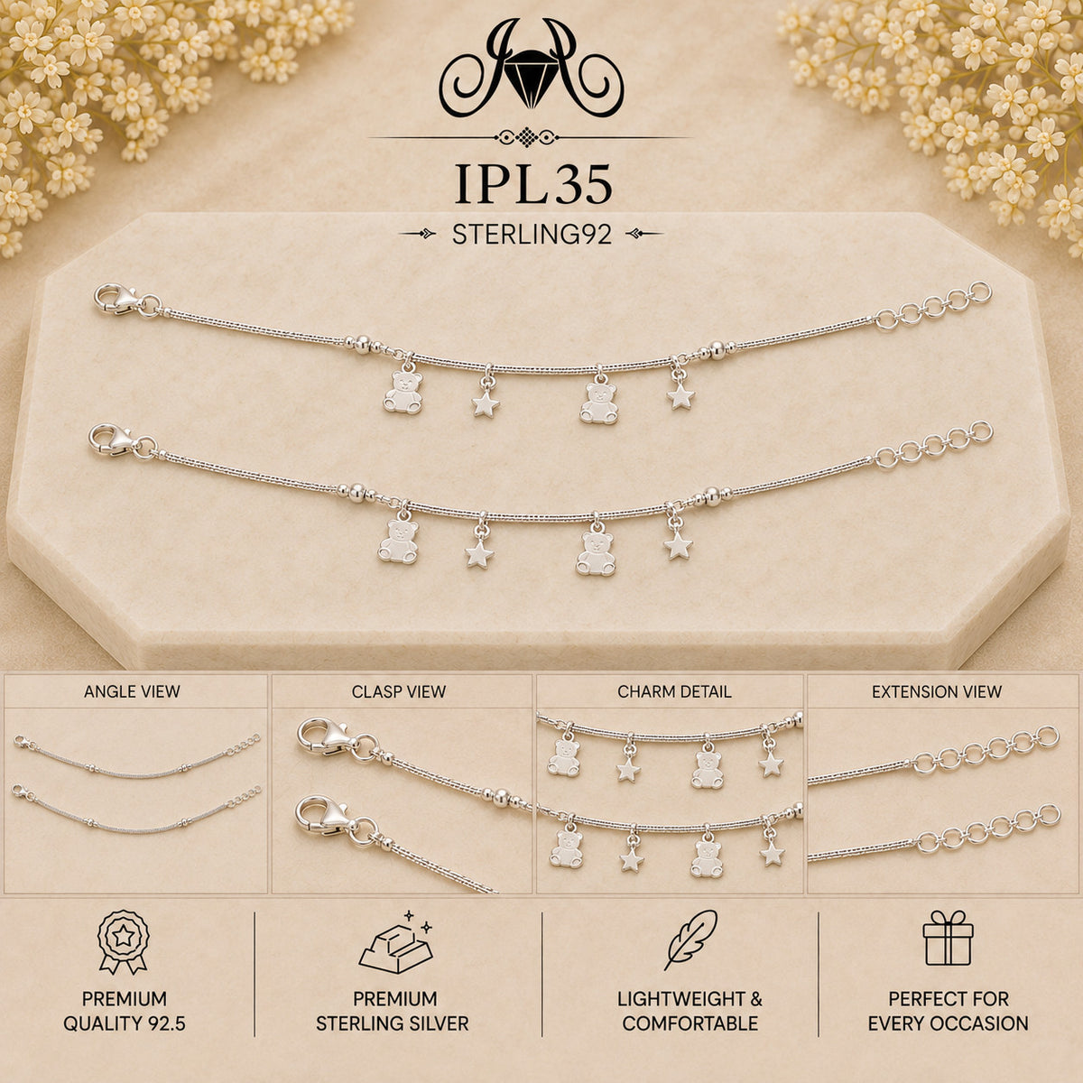 IPL35 92.5 Sterling Silver Payal Collage