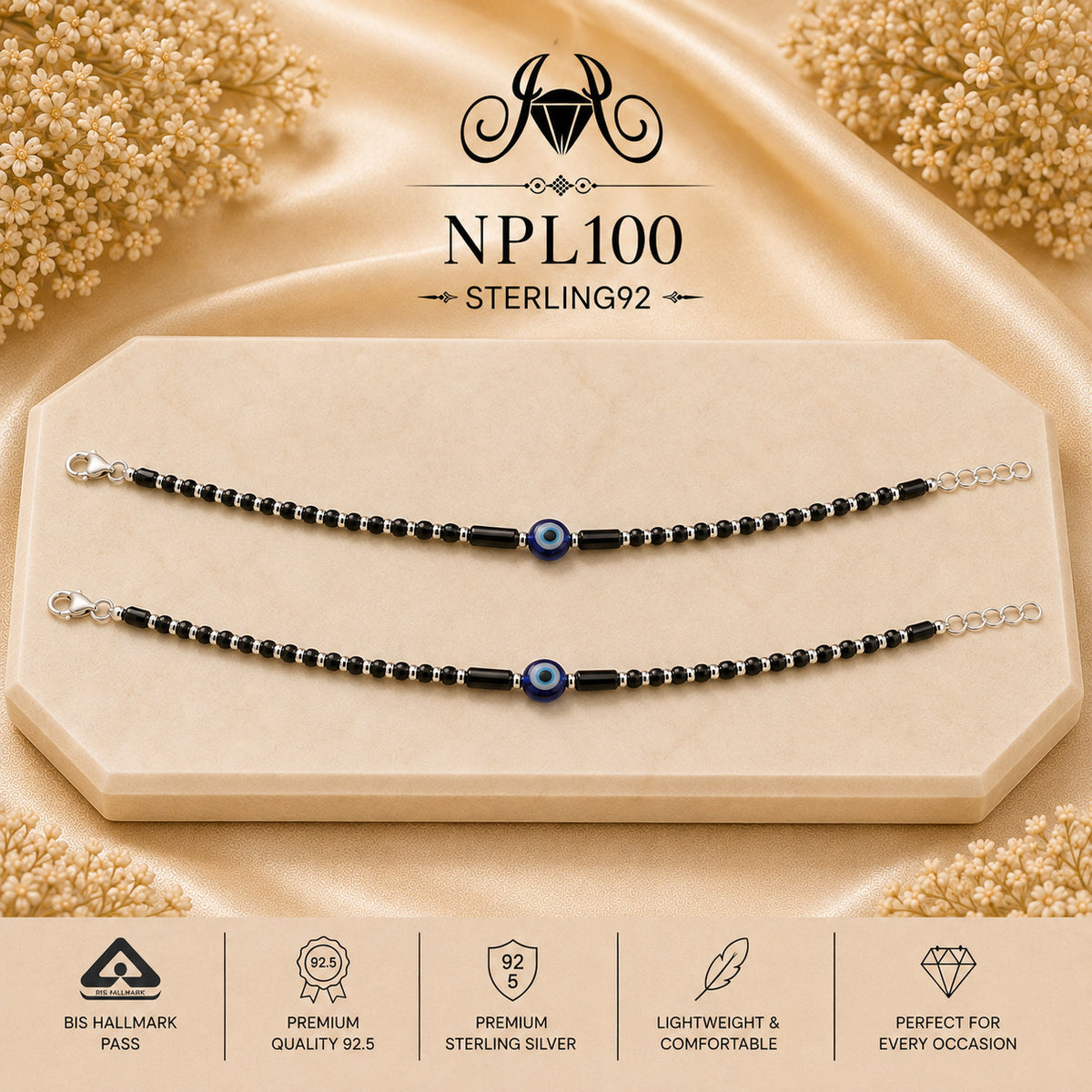 NPL100 Black Beeds Payal portrait