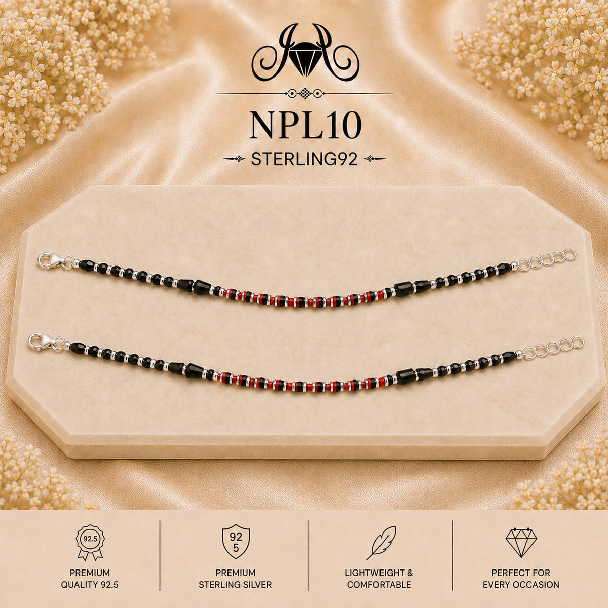 NPL10 Black Beeds Payal portrait