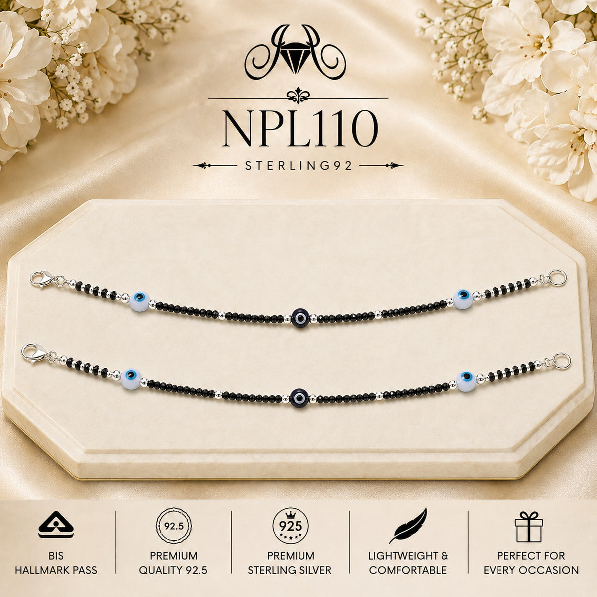 NPL110 Black Beeds Payal portrait