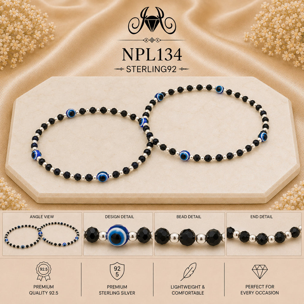 NPL134 Black Beeds Payal collage
