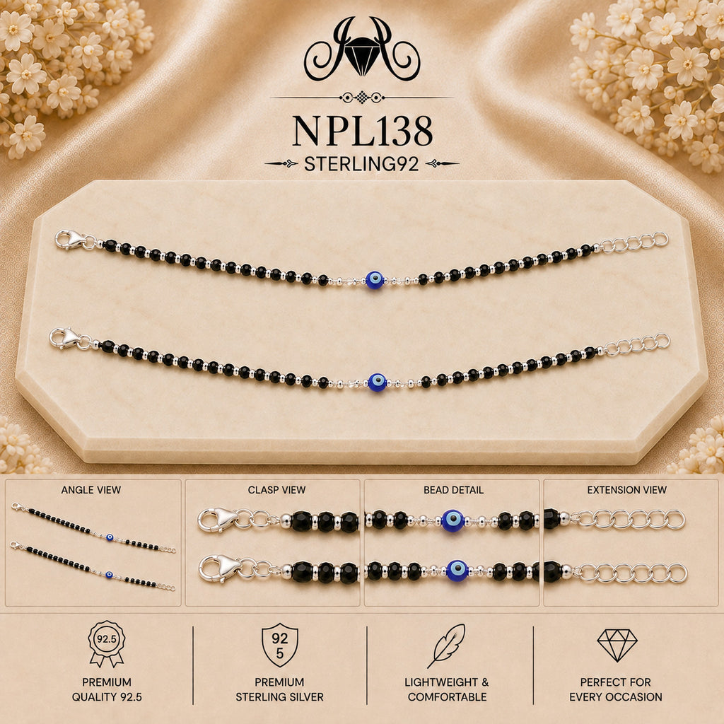 NPL138 Black Beeds Payal collage