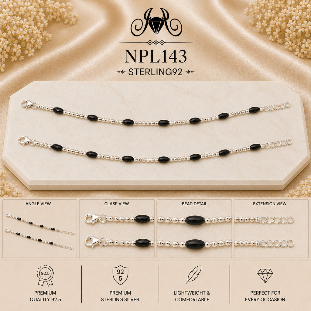 NPL143 Black Beeds Payal collage