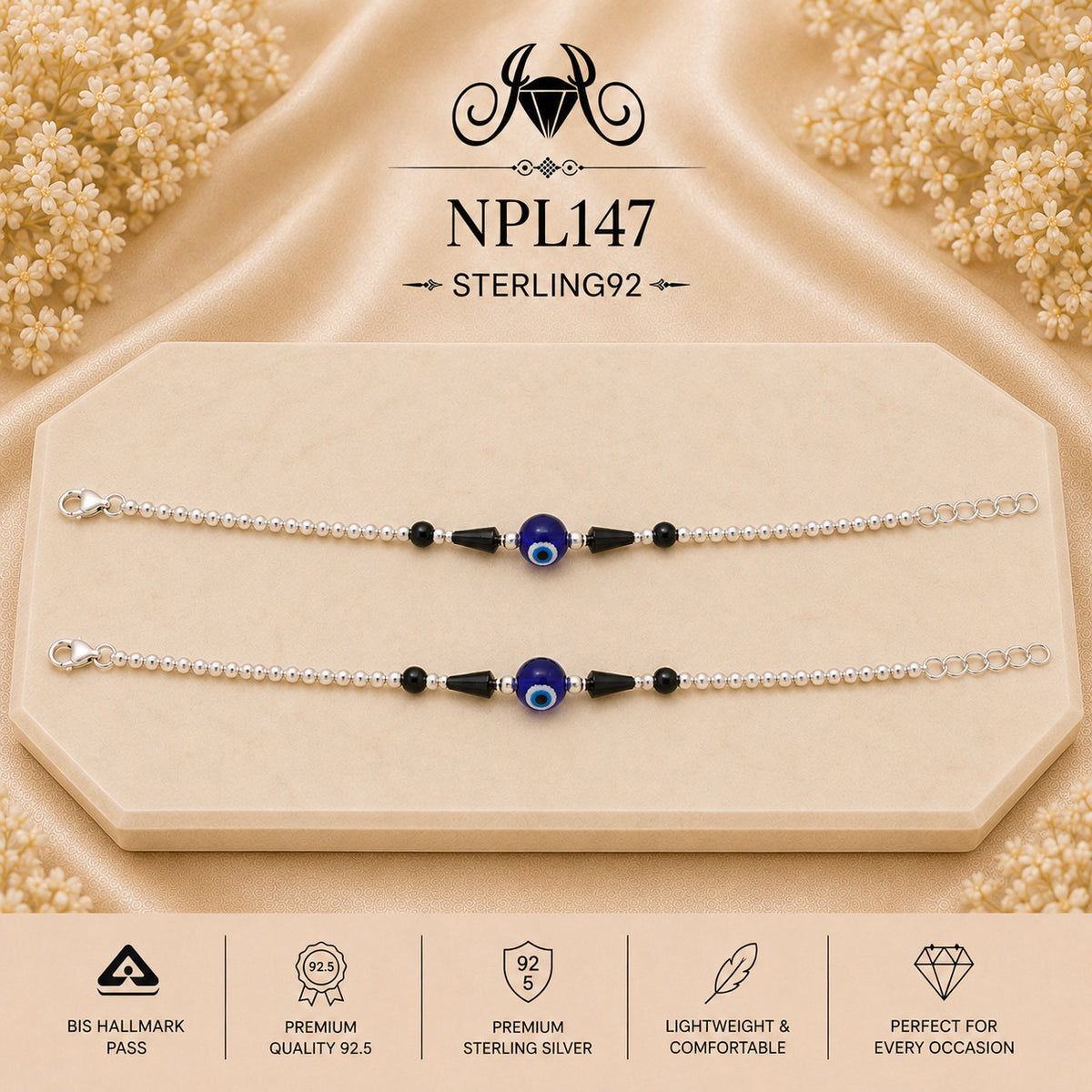 NPL147 Black Beeds Payal portrait
