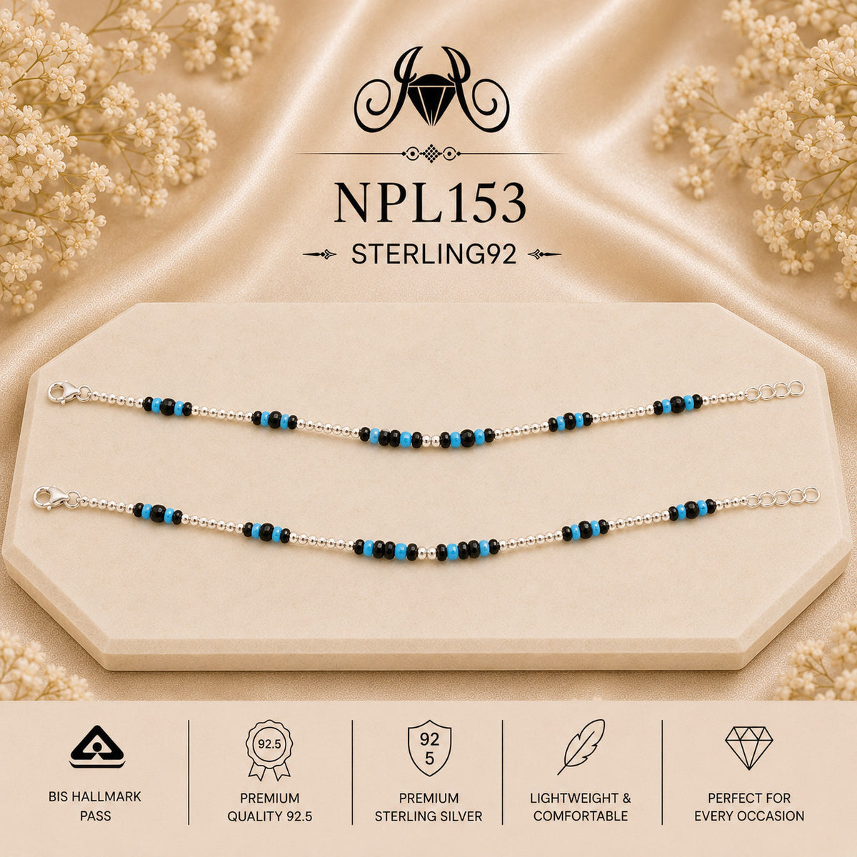 NPL153 Black Beeds Payal portrait