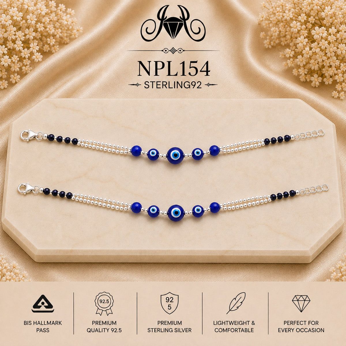 NPL154 Black Beeds Payal portrait