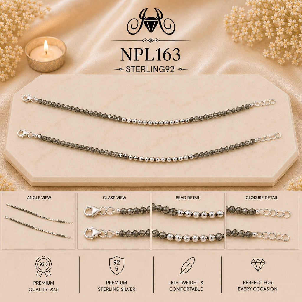 NPL163 Black Beeds Payal collage