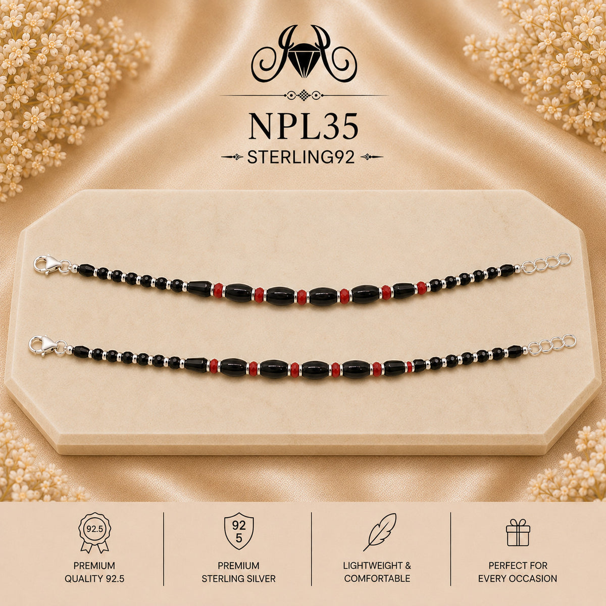 NPL35 Black Beeds Payal portrait