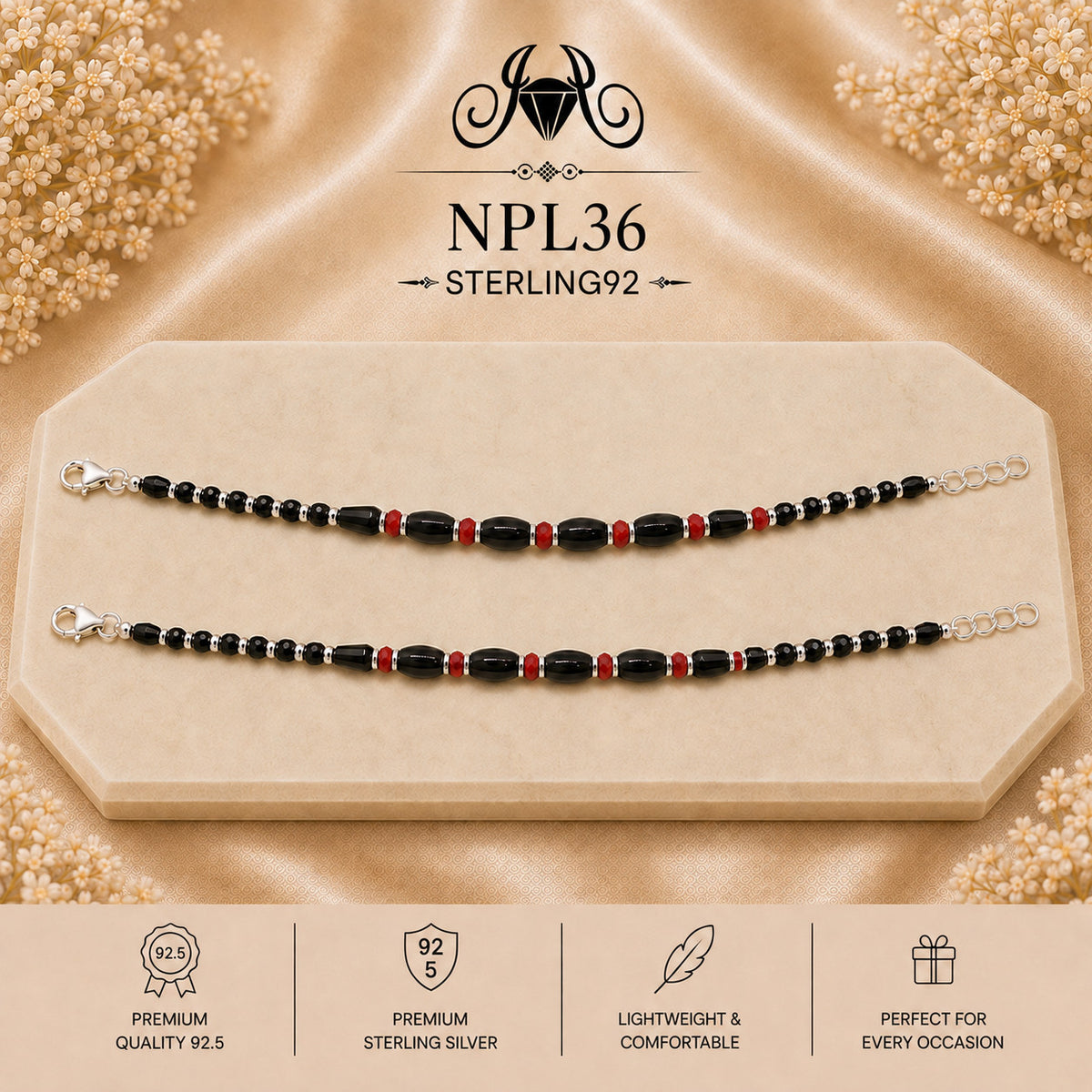 NPL36 Black Beeds Payal portrait