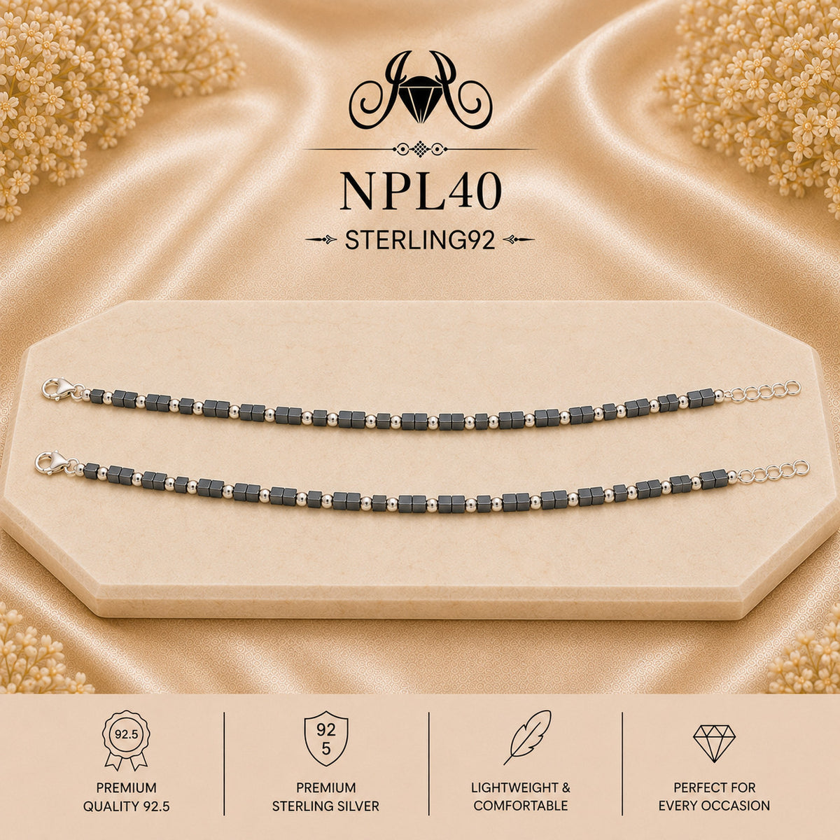 NPL40 Black Beeds Payal portrait