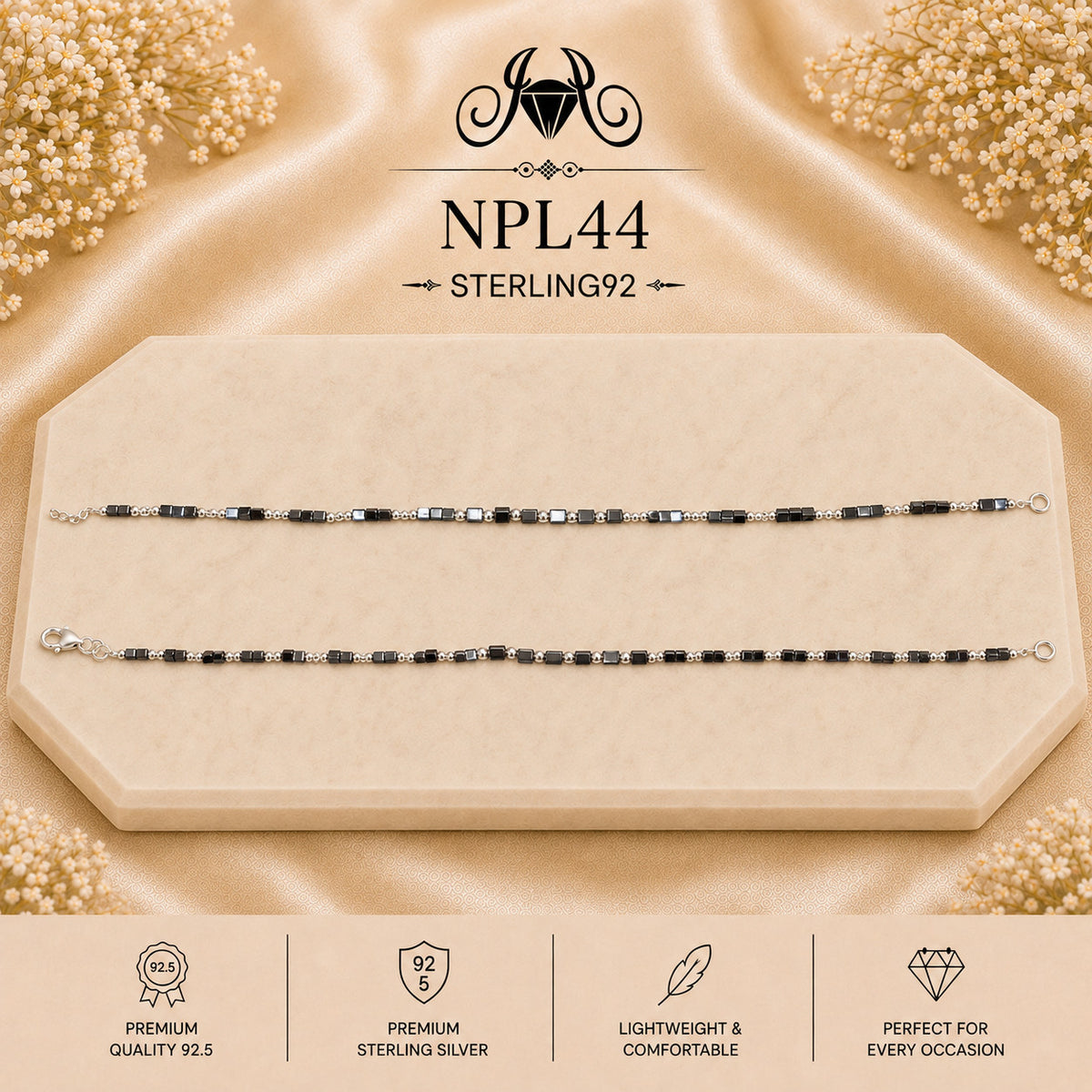 NPL44 Black Beeds Payal portrait