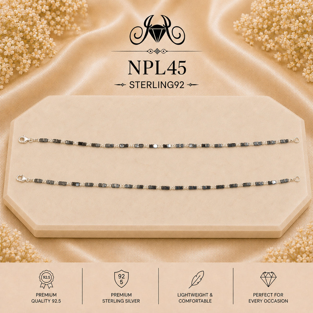 NPL45 Black Beeds Payal portrait