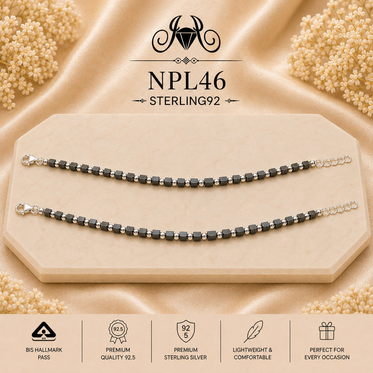 NPL46 Black Beeds Payal portrait