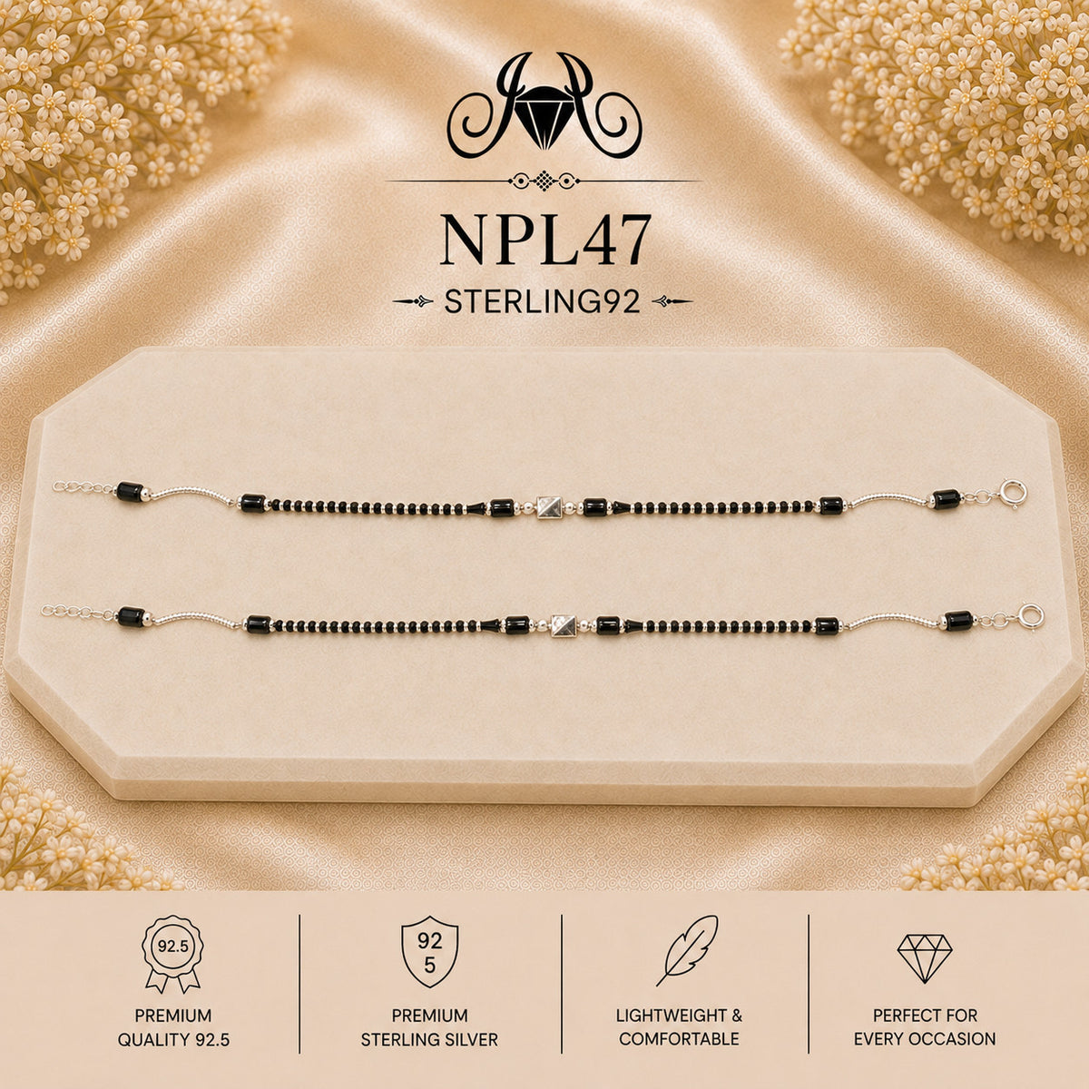 NPL47 Black Beeds Payal portrait