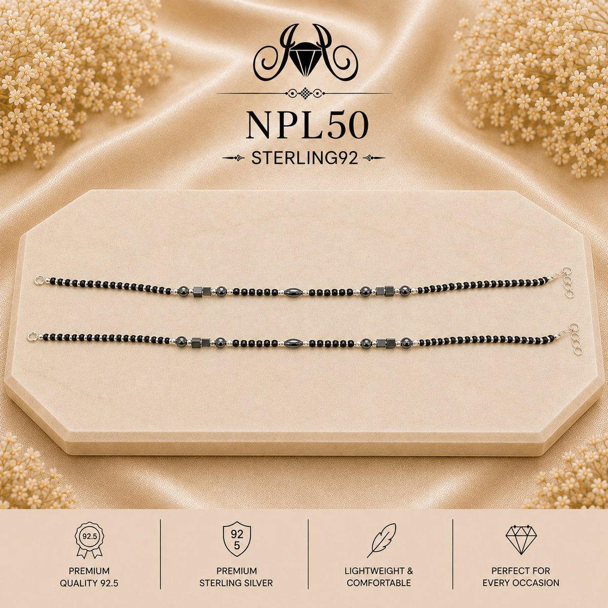 NPL50 Black Beeds Payal portrait
