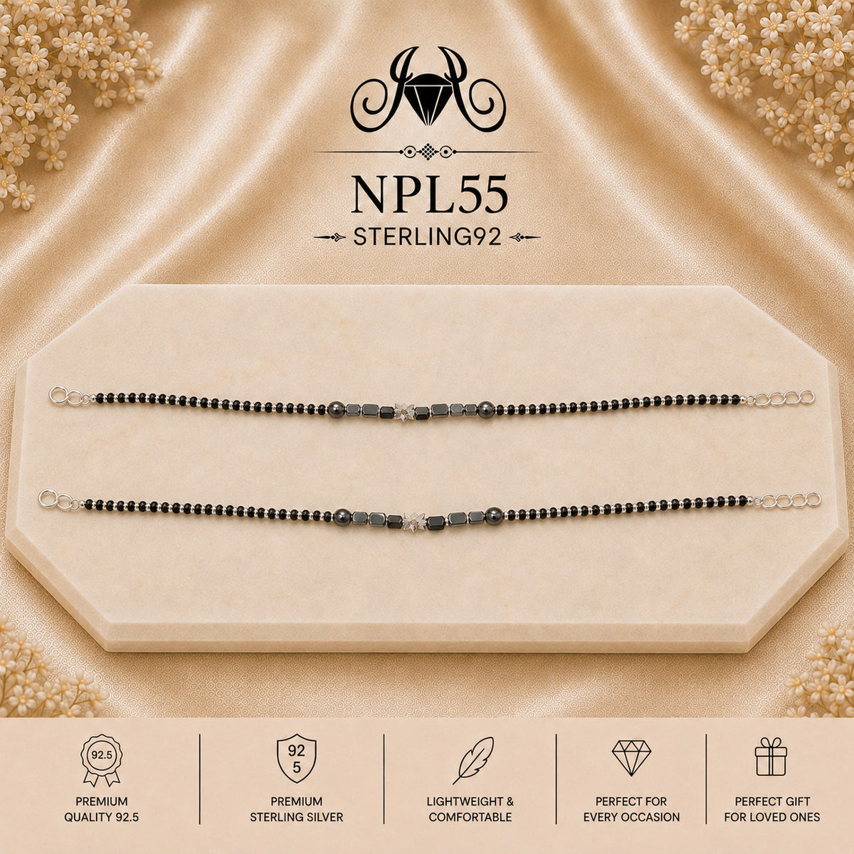 NPL55 Black Beeds Payal portrait