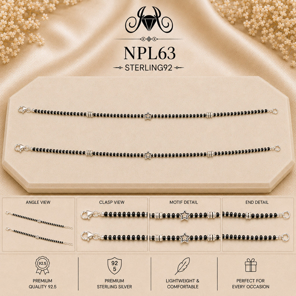 NPL63 Black Beeds Payal collage