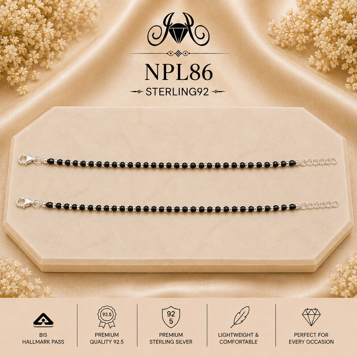NPL86 Black Beeds Payal portrait