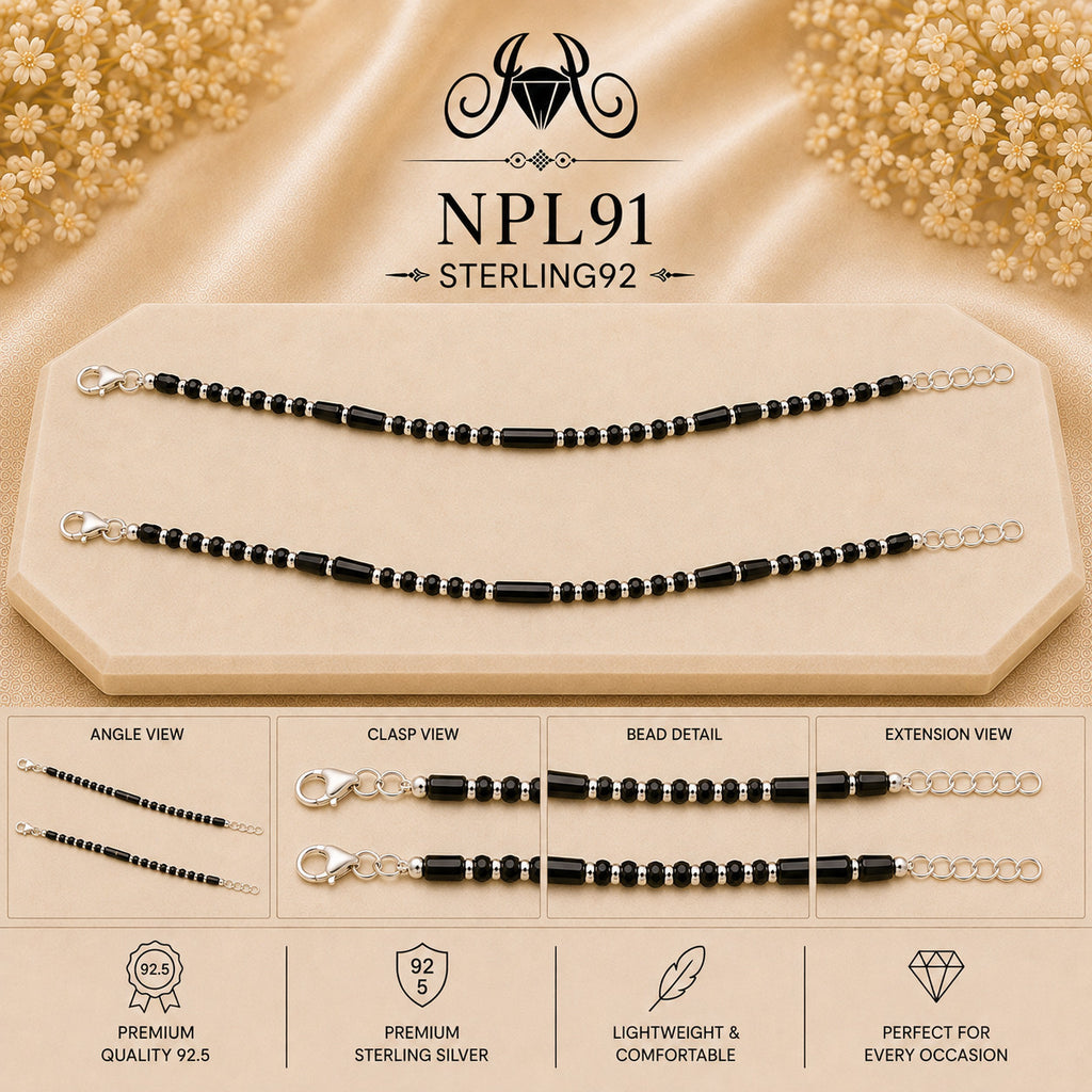 NPL91 Black Beeds Payal collage