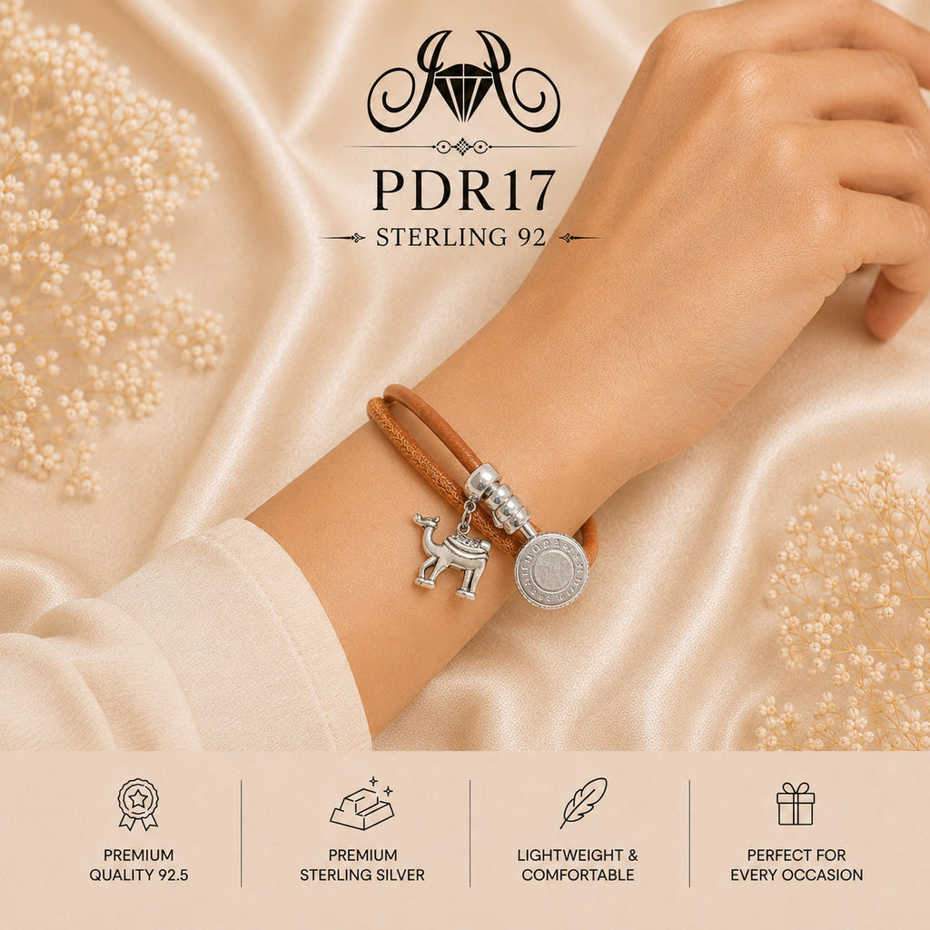 PDR17 92.5 Sterling Silver Charm Bracelet wearing view