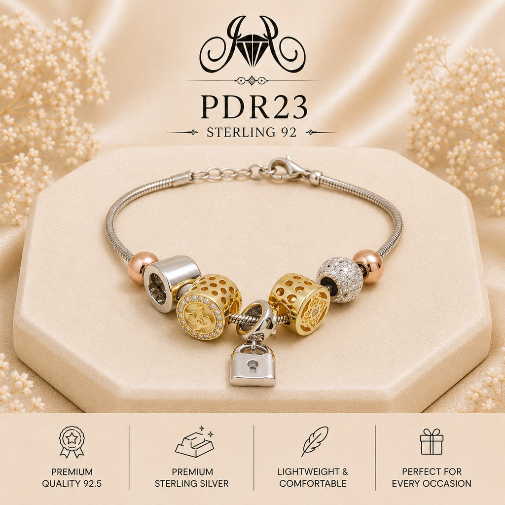 PDR23 92.5 Sterling Silver Charm Bracelet portrait