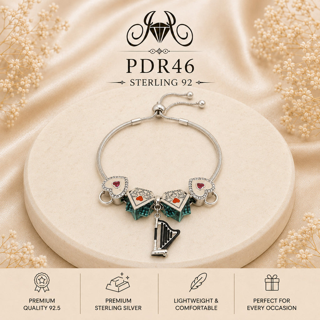 PDR46 92.5 Sterling Silver Charm Bracelet portrait